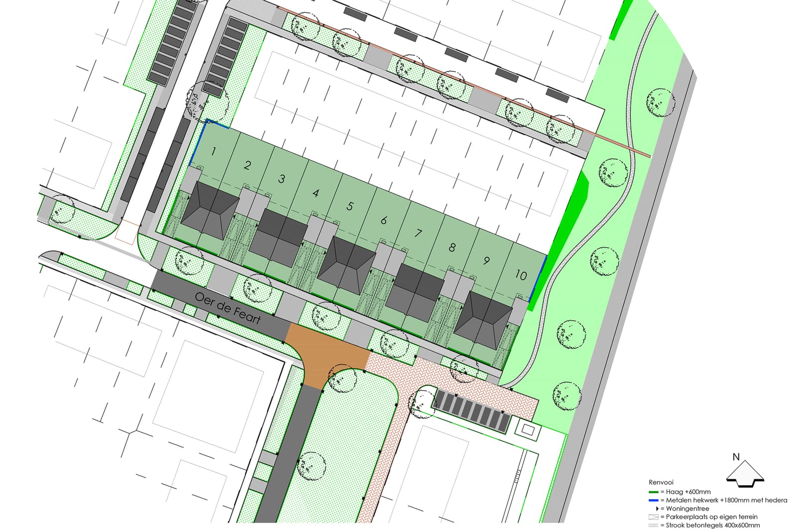 Situatietekening kavelindeling Oer de Feart in Wyldehoarne